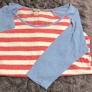 Mossimo Women’s Red, White, & Blue Baseball Tee